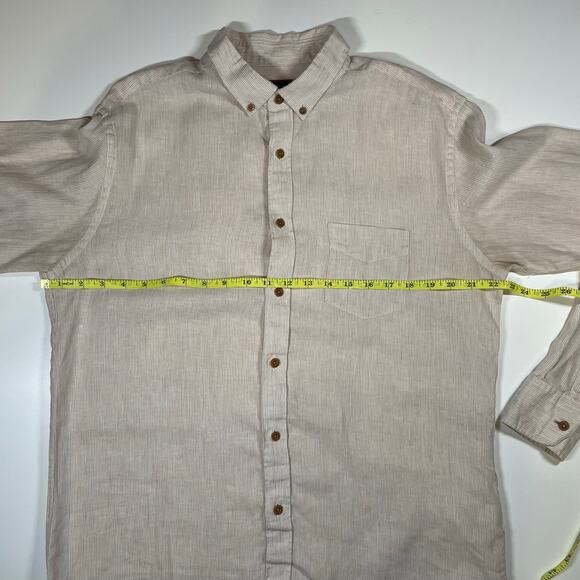 UNTUCKit Hudelot Slim Fit 100% Linen Button-Down Shirt L Orange Microstripe - Picture 4 of 10